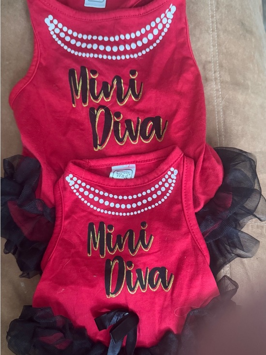 simply wag Other - 2 Mini Diva Red Dog Tutu Dress with Black Tulle